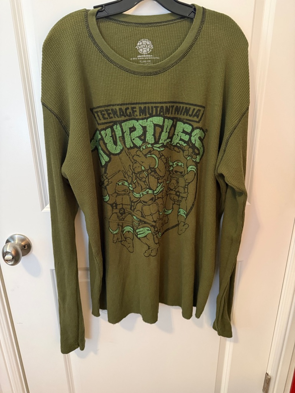 Teenage Mutant Ninja Turtles Olive Green Graphic Thermal Shirt
